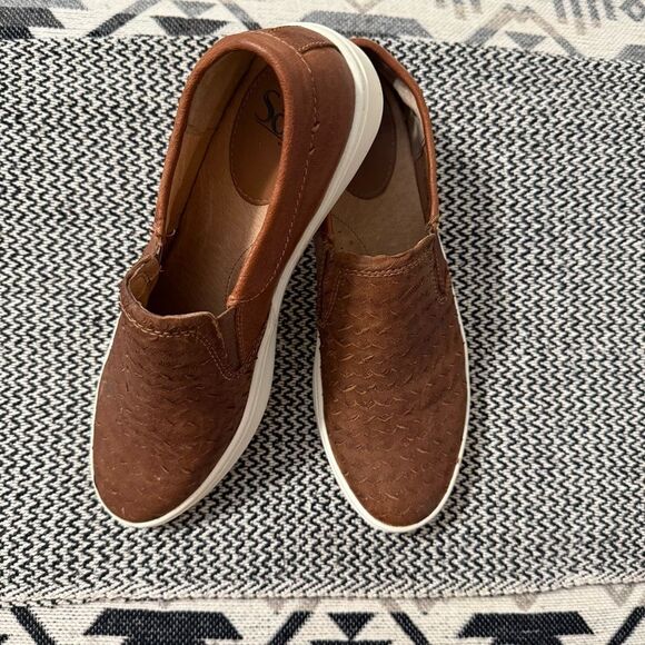Sofft Shoes - Sofft Somers III Snake Print Brown Slip-on Sneakers